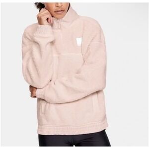 Under Armour Womens UA Always On Sherpa ¼ Zip Fleece Pullover Pale Pink Large